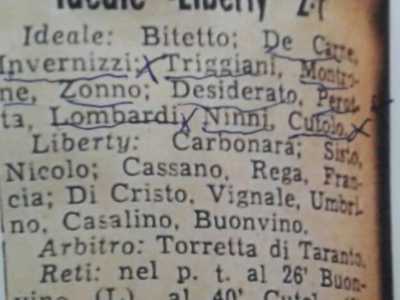 L�ultimo derby, tra le due squadre nel 1961, vide imporsi per 2-1 l�Ideale sul Liberty nell�ultima giornata di campionato 
