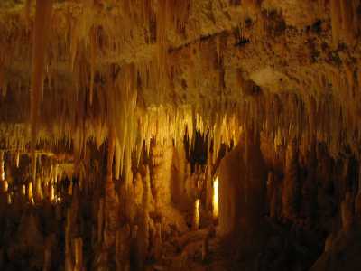 �La seconda tappa del percorso prevede l�arrivo a Castellana Grotte. Le grotte hanno avuto un ruolo importante nella storia ospitando diverse civilt�, inclusa quella greca (foto di ReMagio at Italian Wikipedia)