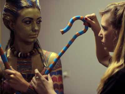 Body painting intitolato Tutankhamon, di Vanessa Fonzetti