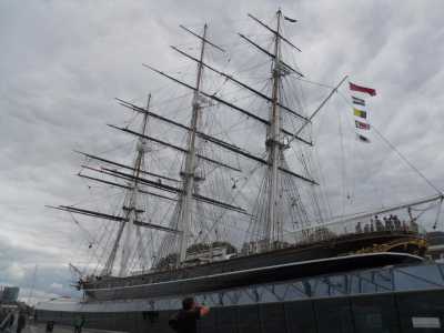 Il Cutty Sark,un veliero inglese un tempo adibito al trasporto del t�, esposto ora a Greenwich