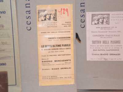 Gli spartiti conservati nell'archivio storico  