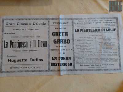 Un trittico del Cinema Oriente che sponsorizzava un film e due spettacoli teatrali