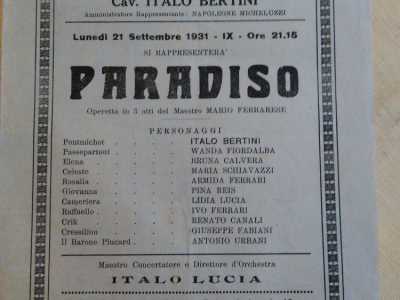 Un manifesto del Teatro Fiera del Levante risalente al 1931: la struttura apriva solo in occasione dell'evento fieristico 