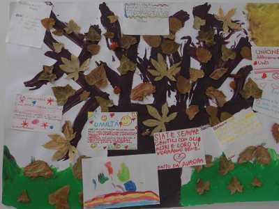 "L'albero delle virt� bah�'i visto dai bambini. I bah�'i attribuiscono grande importanza all'educazione dei giovani e dei pi� piccini