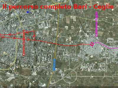 La linea filoviaria completa- ultimo tratto: Ceglie