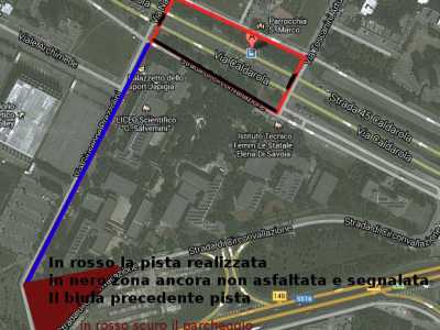 panoramica della nuova pista, segnata in rosso
