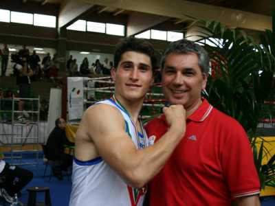 Il Maestro Antonio Portoghese (destra) con Saverio Gena, 22 anni, categoria �lite prima serie