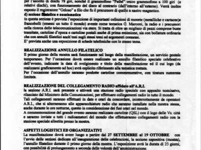 Seconda pagina del programma