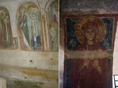 Due affreschi all'interno della chiesa di San Nicola