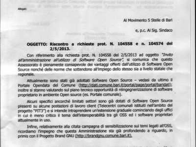 Risposta dell'assessore all'innovazione tecnologia - pagina 1