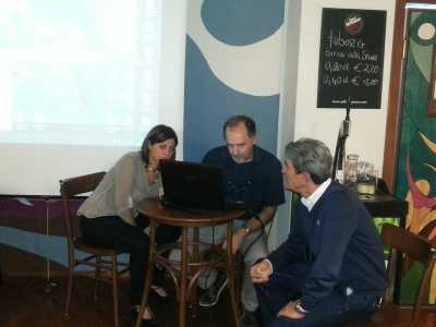 Da sinistra a destra, i relatori: Mariateresa Cappiello, Sandro Sublimi Saponetti, Ruggero Francescangeli
