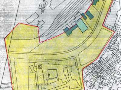 Il disegno del vincolo di tutela dell'area Castello di Quaroni, 1930