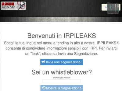Il modulo per segnalare in anonimato informazioni a irpileaks