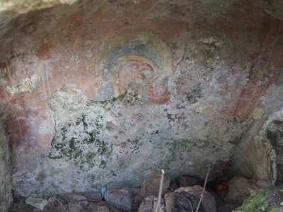 L'affresco, risalente a pi� di un millennio fa, visto da vicino