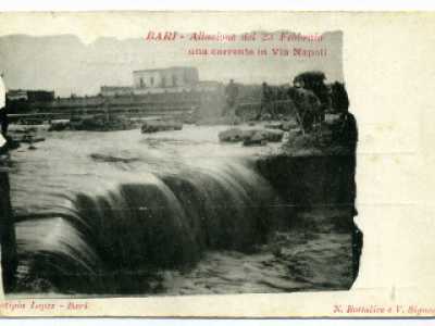 Cartolina in fototipia (Lopez � Bari): via Napoli	(foto della collezione privata del prof. Carmelo Cal� Carducci)(Blog ambienteambienti.com di Antonello Fiore)