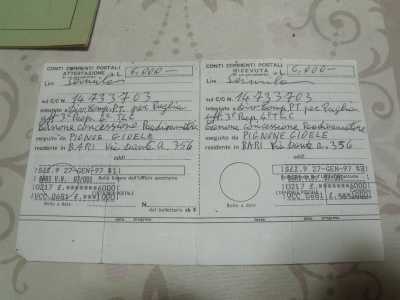 bolletino di licenza di trasmissione, 6000 lire nel 1997