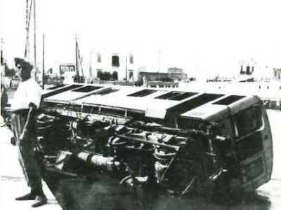 Il tram finito in mare nel 1929