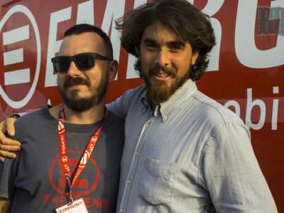 Il fisioterapista Matteo Masolini di Prato e il medico napoletano Andrea Pomicino che prestano servizio nei minivan di Emergency