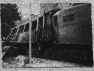 Il tram devastato dopo l'incidente del 1963