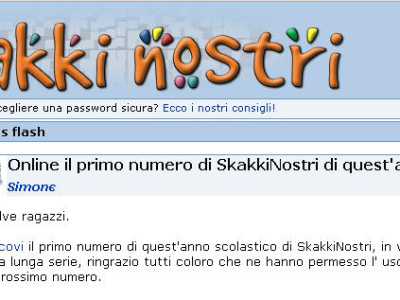 L'home page del sito 