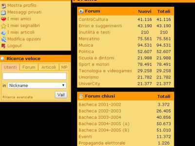 Skakki nostri: la pagina dei forum 