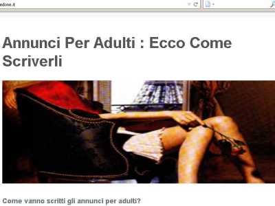 Il nuovo sito d� consigli su come scrivere gli annunci per adulti