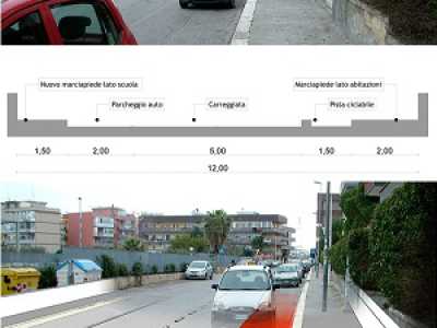 La pista ciclabile in via Raffaele Bovio
