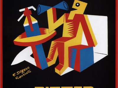Un manifesto degli anni 20 disegnato da Fortunato Depero per la Campari
