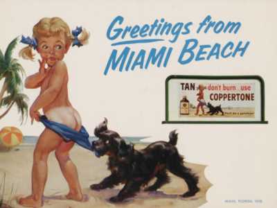 La celebre pubblicit� della crema solare Coppertone