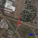 La mappa di Google che mostra il nostro percorso pedonale (freccia rossa) per raggiungere la chiesetta (freccia blu)