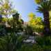 Ci ritroviamo immersi in un rigoglioso parco di 4500 metri quadri, selvaggio ma allo stesso tempo curato, fatto di imponenti eucalipti e pini, ma anche palme, cycas, piante di yucca e strelitzia