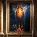 ... su cui spicca licona dipinta di Cristo in abiti purpurei su fondo azzurro realizzata da Gaetano Spinelli
