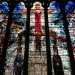 Particolare vetrata dell'antichissima chiesa romana di St. Etheldrada, situata nel quartiere di Holborn, Londra