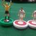 Alcune miniature di Subbuteo, che raffigurano il portiere e 2 giocatori del Bari, stagione 2009/2010
