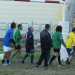 Il team degli Atipici Bari Rugby in fase di riscaldamento