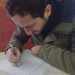 Gioigio Pontrelli inizia un disegno che dedicher a Barinedita