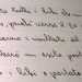 Un esempio di scrittura che tende verso sinistra, che sta ad indicare un forte legame col passato