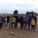 La squadra al completo dopo un allenamento sulla terra battuta concluso sotto la pioggia