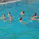 Le ragazze della Waterpolo Bari durante un'esibizione