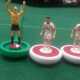 Alcune miniature di Subbuteo, che raffigurano il portiere e 2 giocatori del Bari, stagione 2009/2010