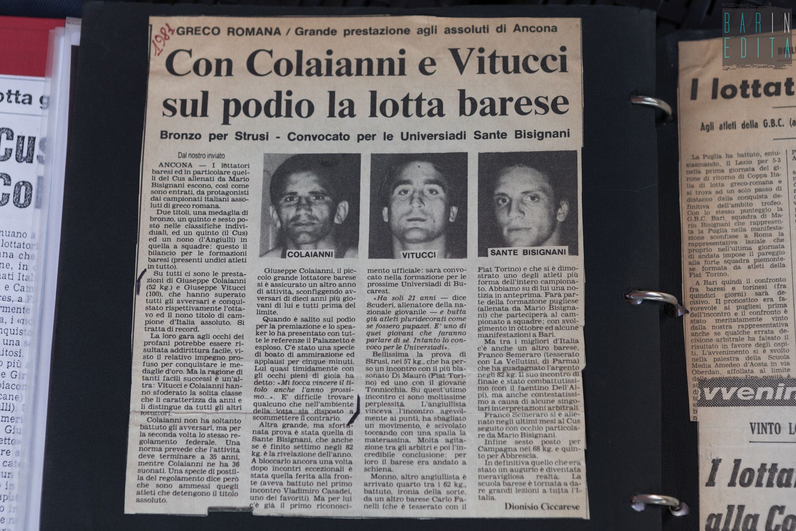 La storia del lottatore-maestro Pinuccio Colaianni | Barinedita ...